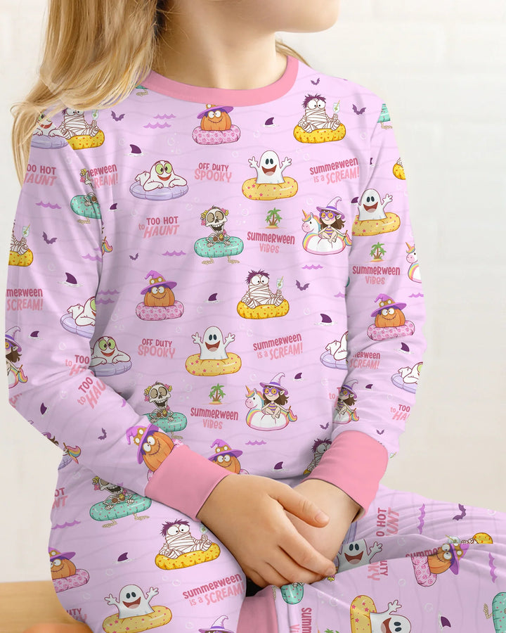 Zweiteiliges Langarm-Pyjama-Set mit Sommerfrüchten