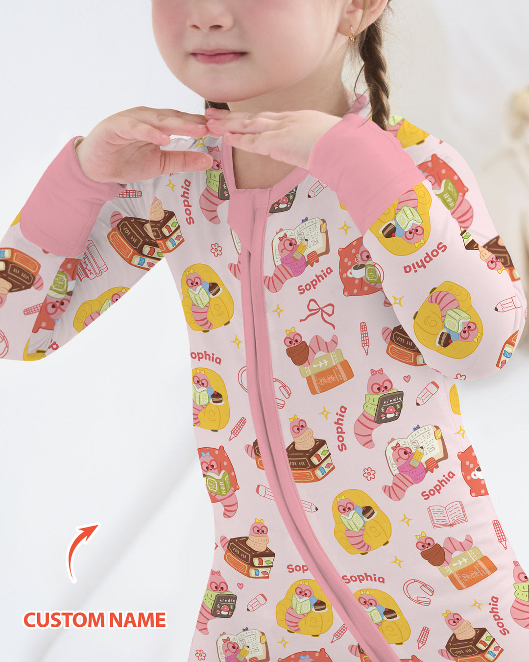 Little Book Worm Family Matching Bamboo Convertible Zippy