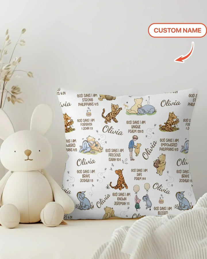 Custom Name God Says I Am Classic Bear Bamboo Pillow Case