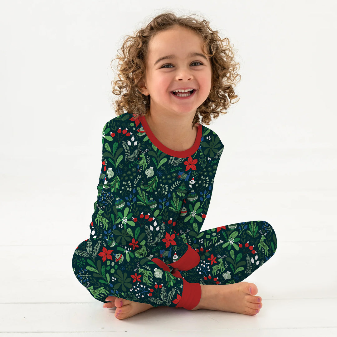 Zweiteiliges Langarm-Pyjama-Set mit Sommerfrüchten