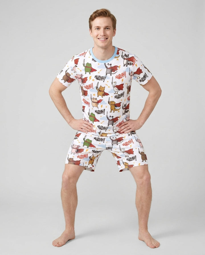 Huzzah! Huzzah! Bamboo Men Short Sleeve Short Pajama Set