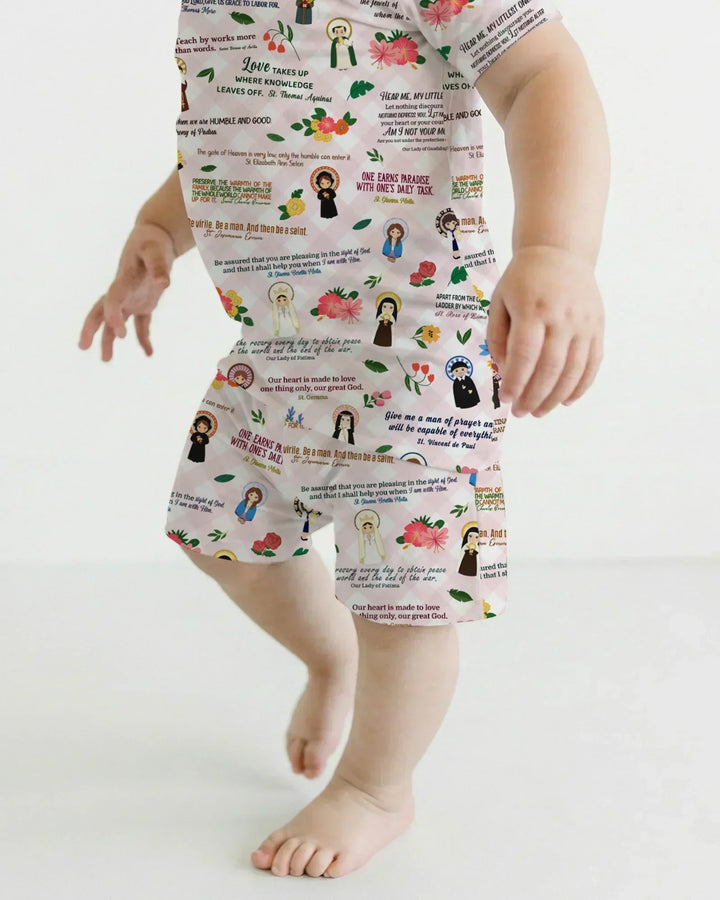 Template Zweiteiliges Pyjama-Set mit kurzen Ärmeln und Shorts