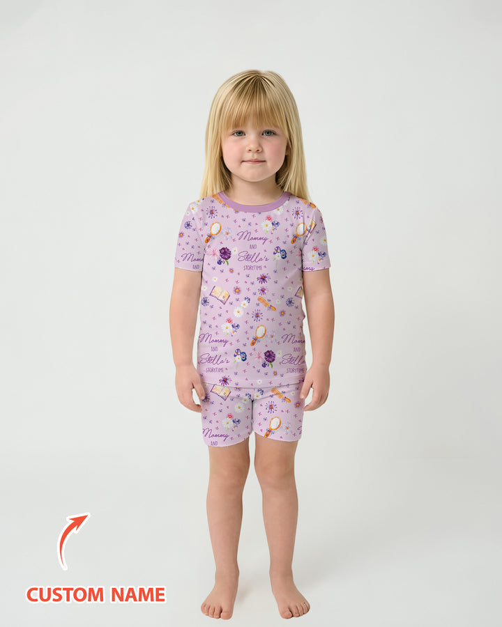 Conjunto de Pijama de Dos Piezas de Bambú con Mangas Cortas y Pantalones Cortos