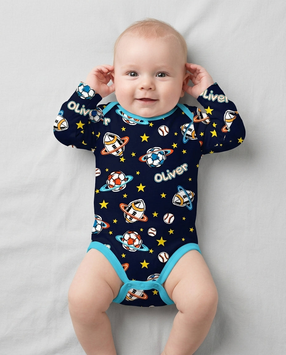 Custom Name Space Sport Bamboo Bodysuit