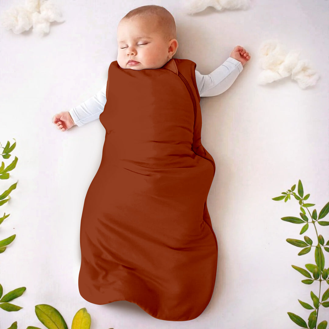 Rostbraunes Baby Schlafsack Bambus - langlebig & eng