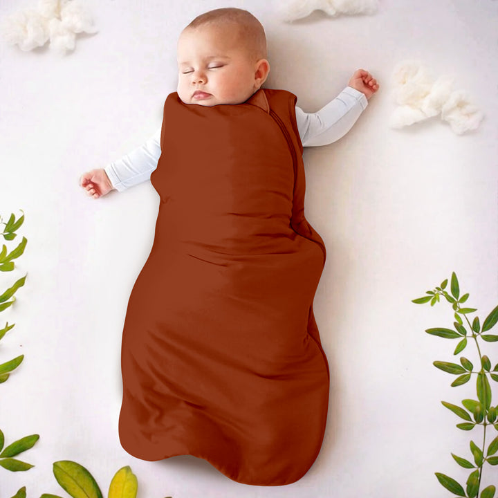 Rostbraunes Baby Schlafsack Bambus - langlebig & eng