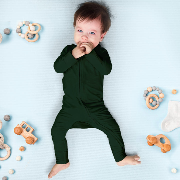 Dark Green Bamboo Fabric Baby Clothing – Rich and Cozy