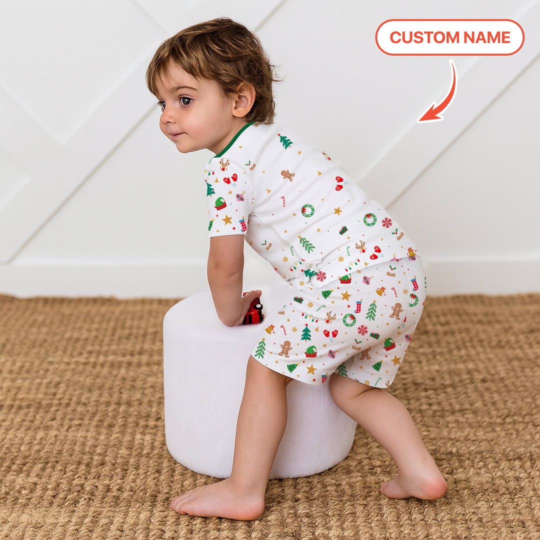 Zweiteiliges Pyjama-Set mit kurzen Ärmeln und Shorts im Sommer-Design