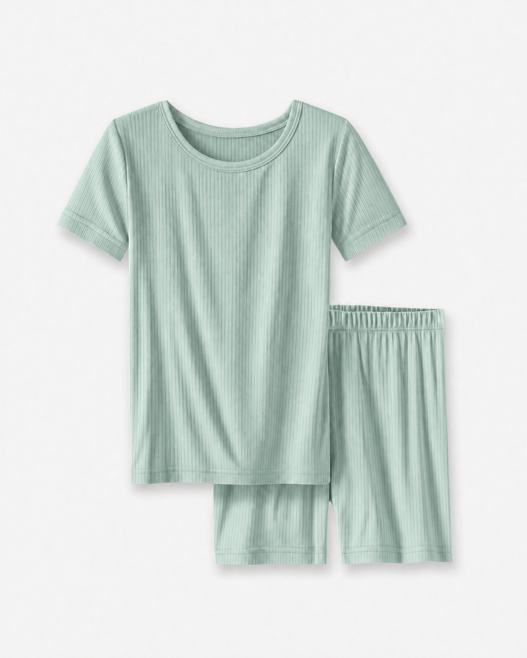 Ribbed Bamboo Two Piece Short Sleeve Short Pajama Set