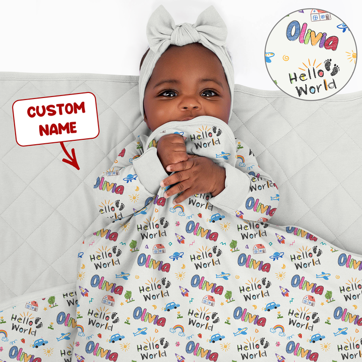 Custom Name "Hello World" - Toddler Blanket