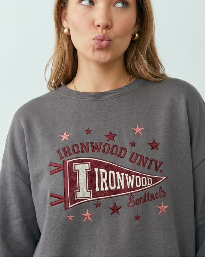 Template Damen-Rundhals-Sweatshirt aus Bambus