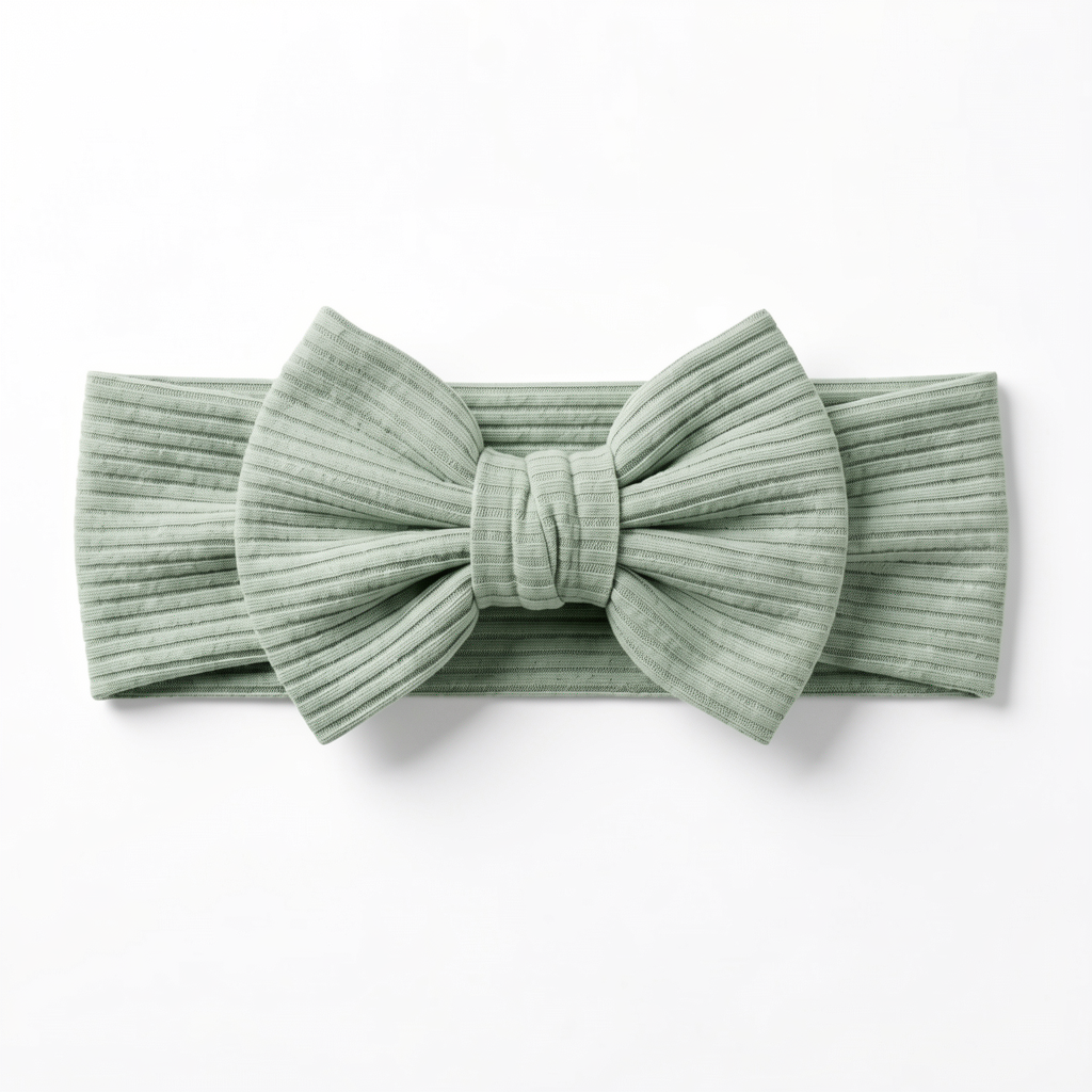 Ribbed Bamboo Luxe Bow Headband