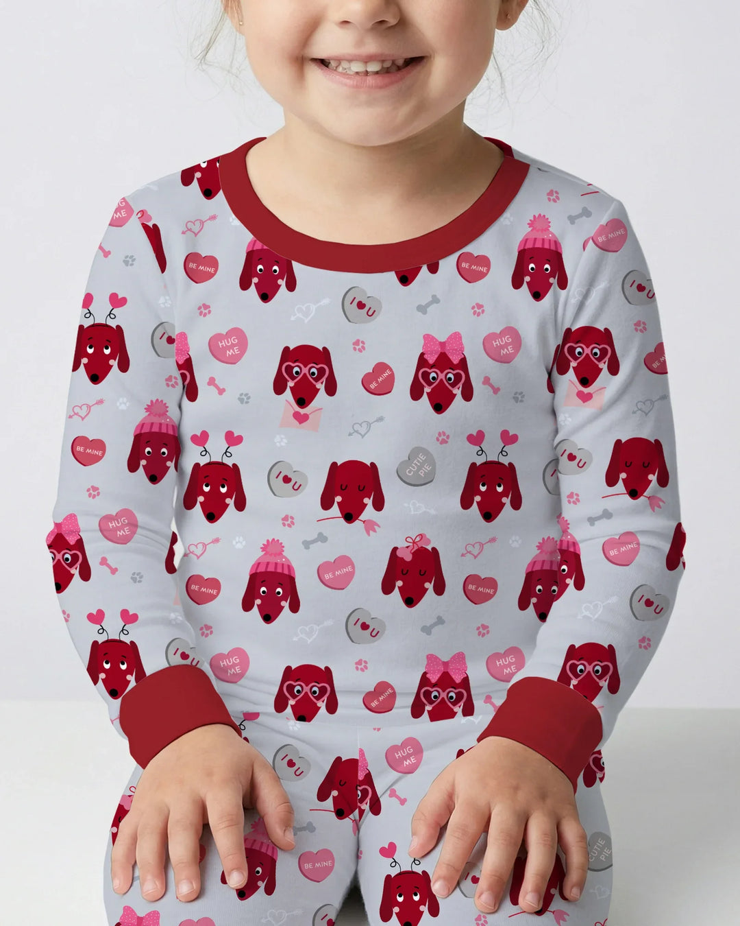 Dachshund Is My Valentine Two Piece Long Sleeve Pajama Set