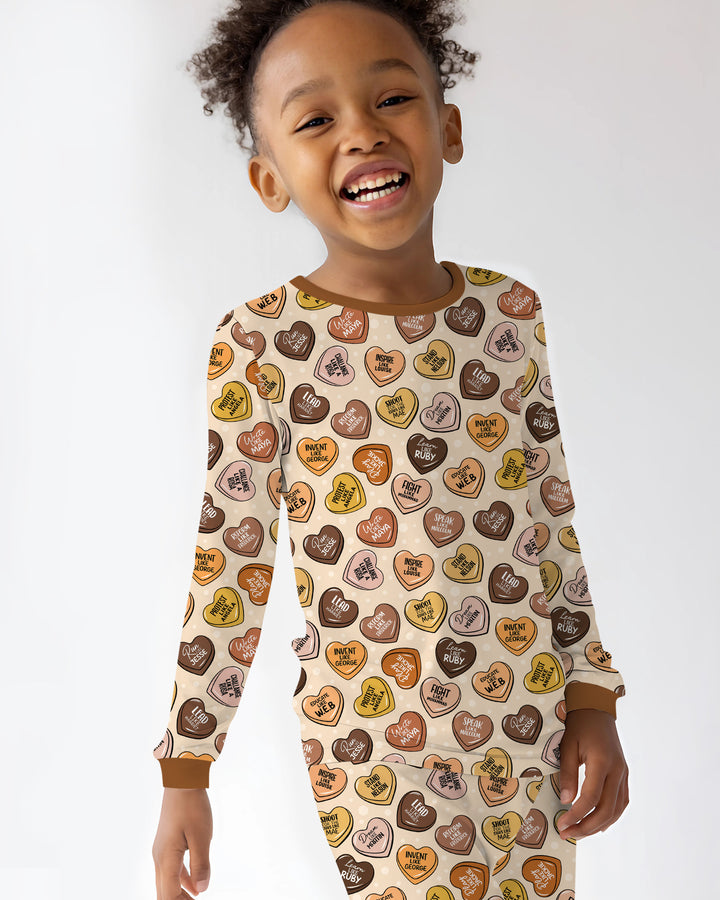 Zweiteiliges Langarm-Pyjama-Set mit Sommerfrüchten