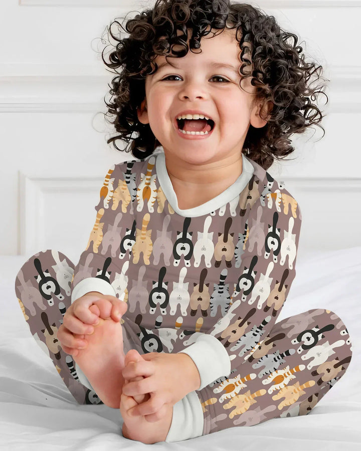 Zweiteiliges Langarm-Pyjama-Set mit Sommerfrüchten