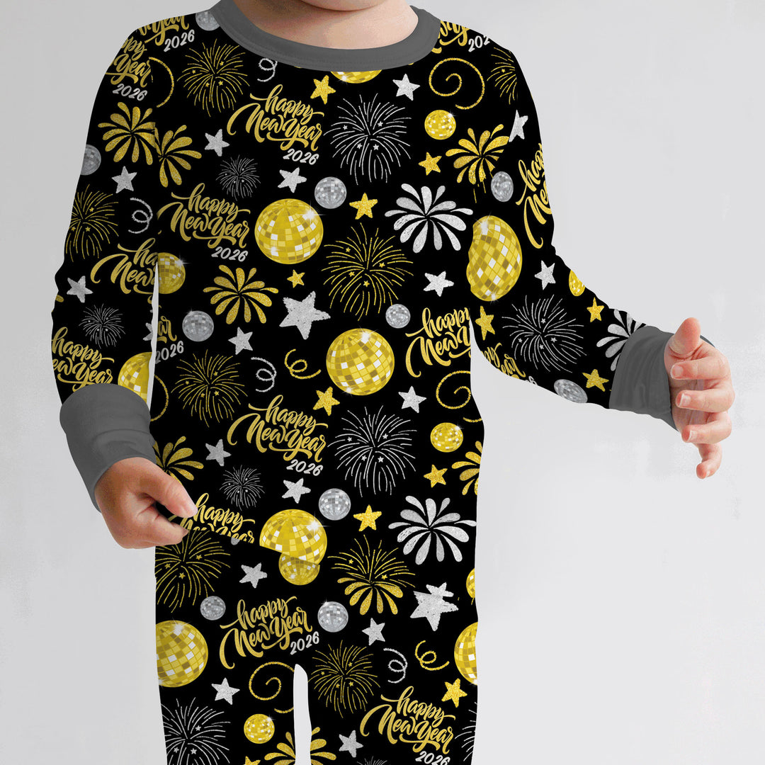New Year's Eve Celebration Two Piece Long Sleeve Pajama Set