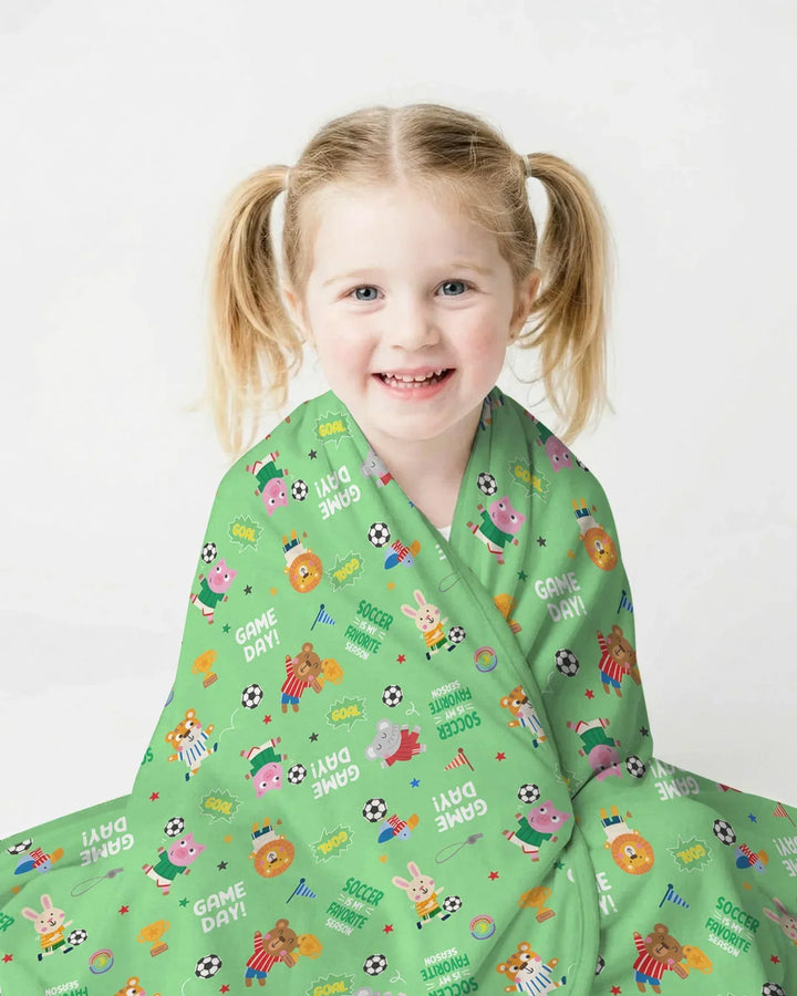 The World Cup Soccer Animals Bamboo Blanket