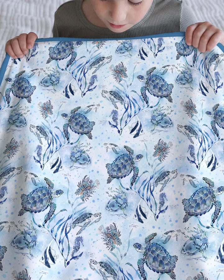 Little Turtles Family Matching Bamboo Blanket