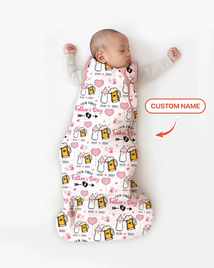 Custom Name First Father's Day Drink Bamboo Sleep Bag