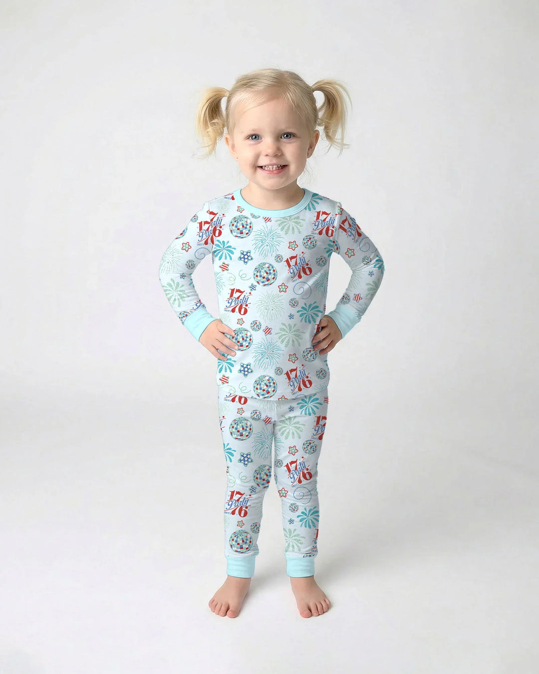 Land Of Free Family Matching Bamboo Two Piece Long Sleeve Pajama Set