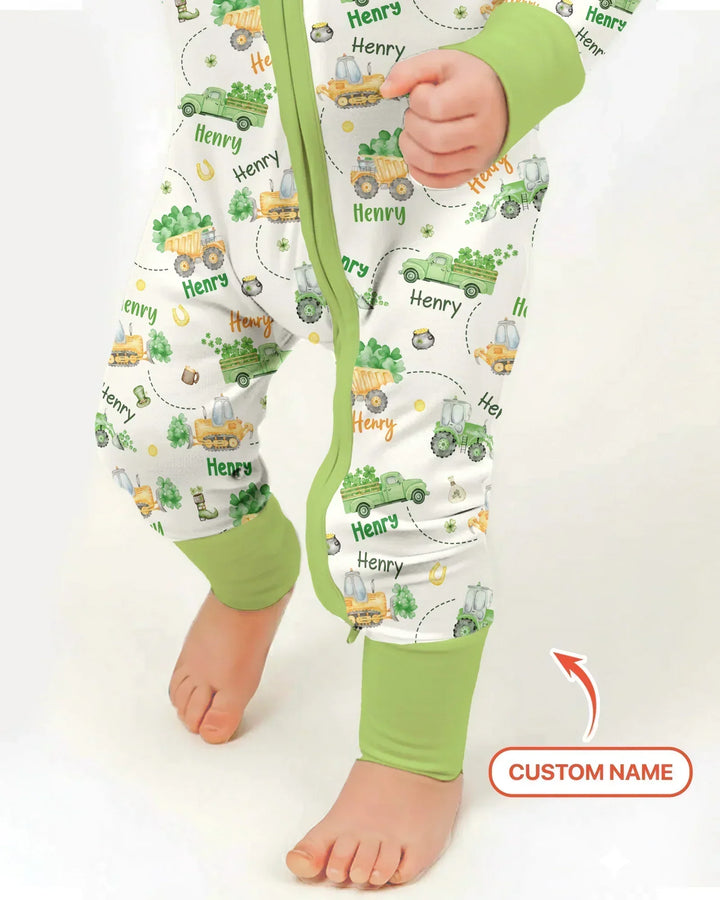 Construction St. Patrick's Day Custom Name Convertible Zippy