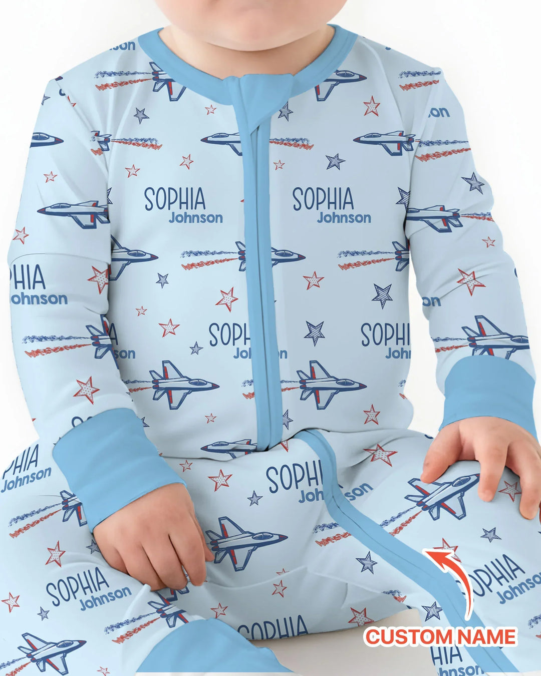 Patriotic American Flag Jet Fighter Bamboo Convertible Zippy