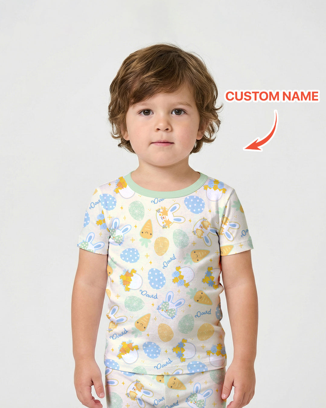 Retro Easter Two Piece Short Sleeve Shorts Pajama Set