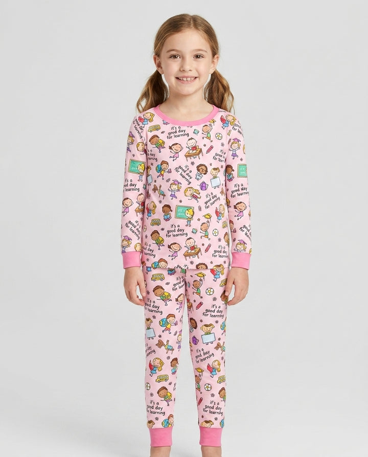 Little Learners Adventure Bamboo Two Piece Long Sleeve Pajama Set
