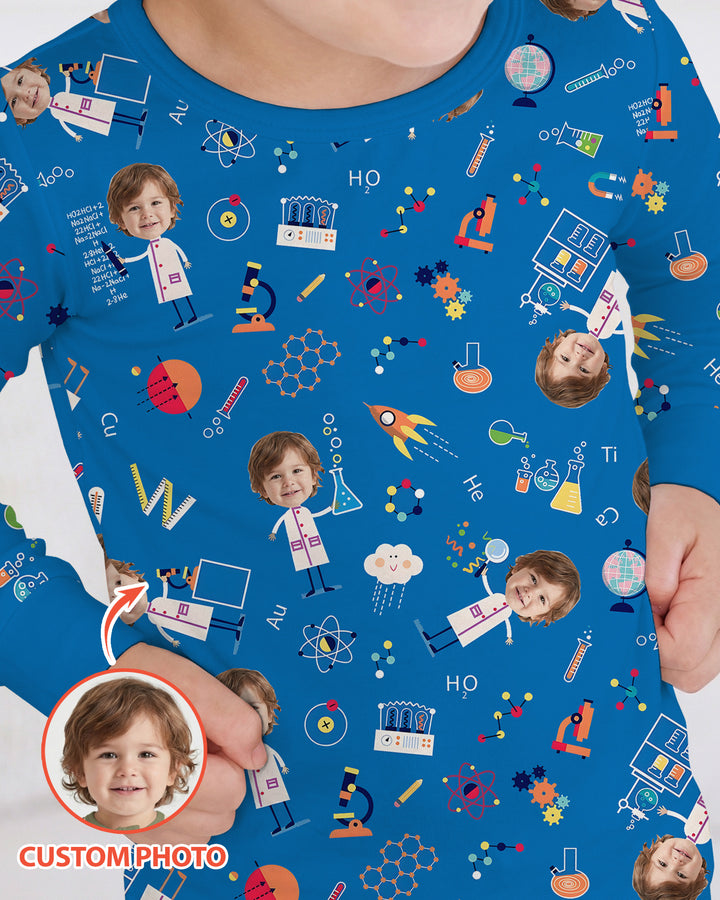 Custom Image Chemical Laboratory Bamboo Two Piece Long Sleeve Pajama Set