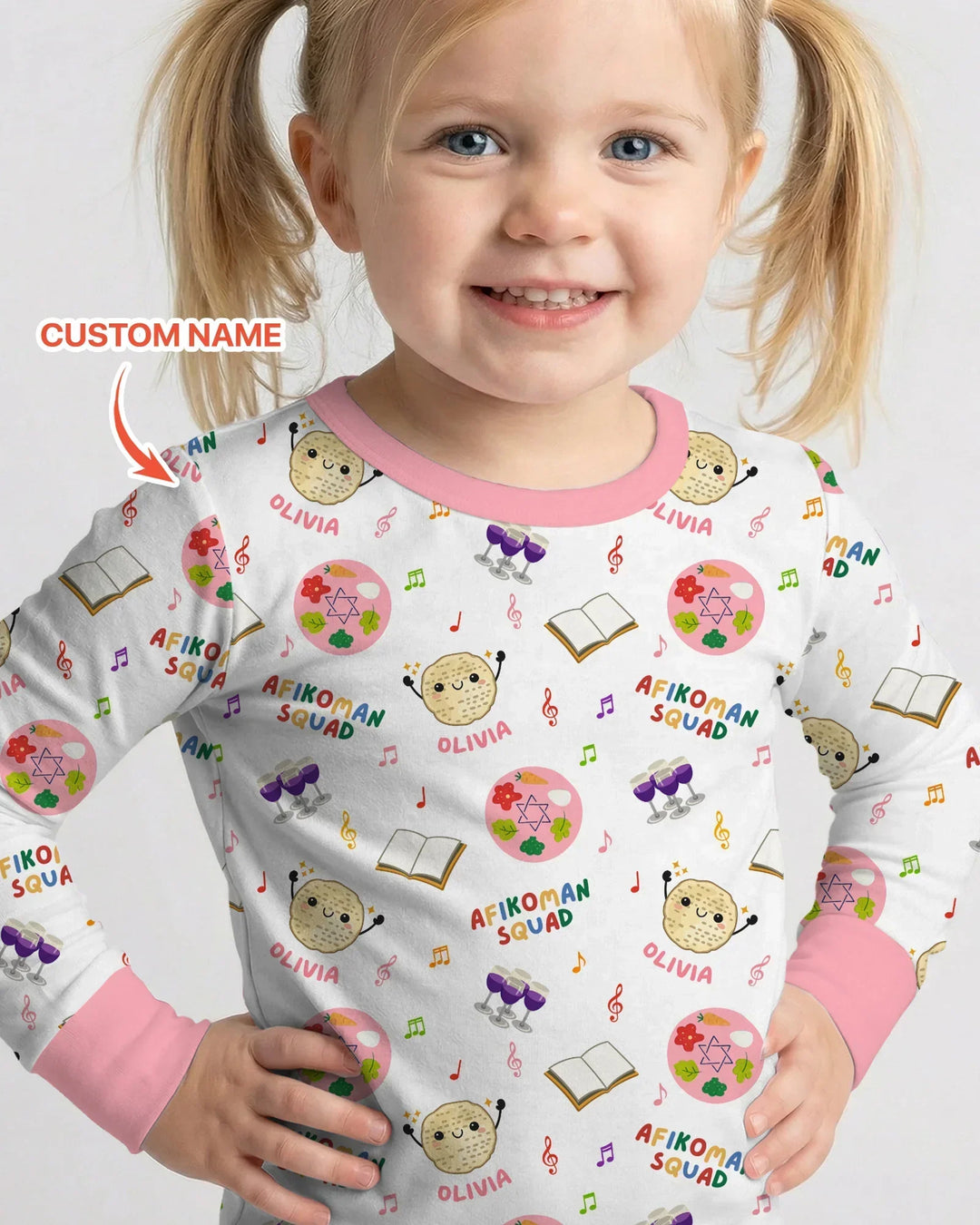 Zweiteiliges Langarm-Pyjama-Set mit Sommerfrüchten