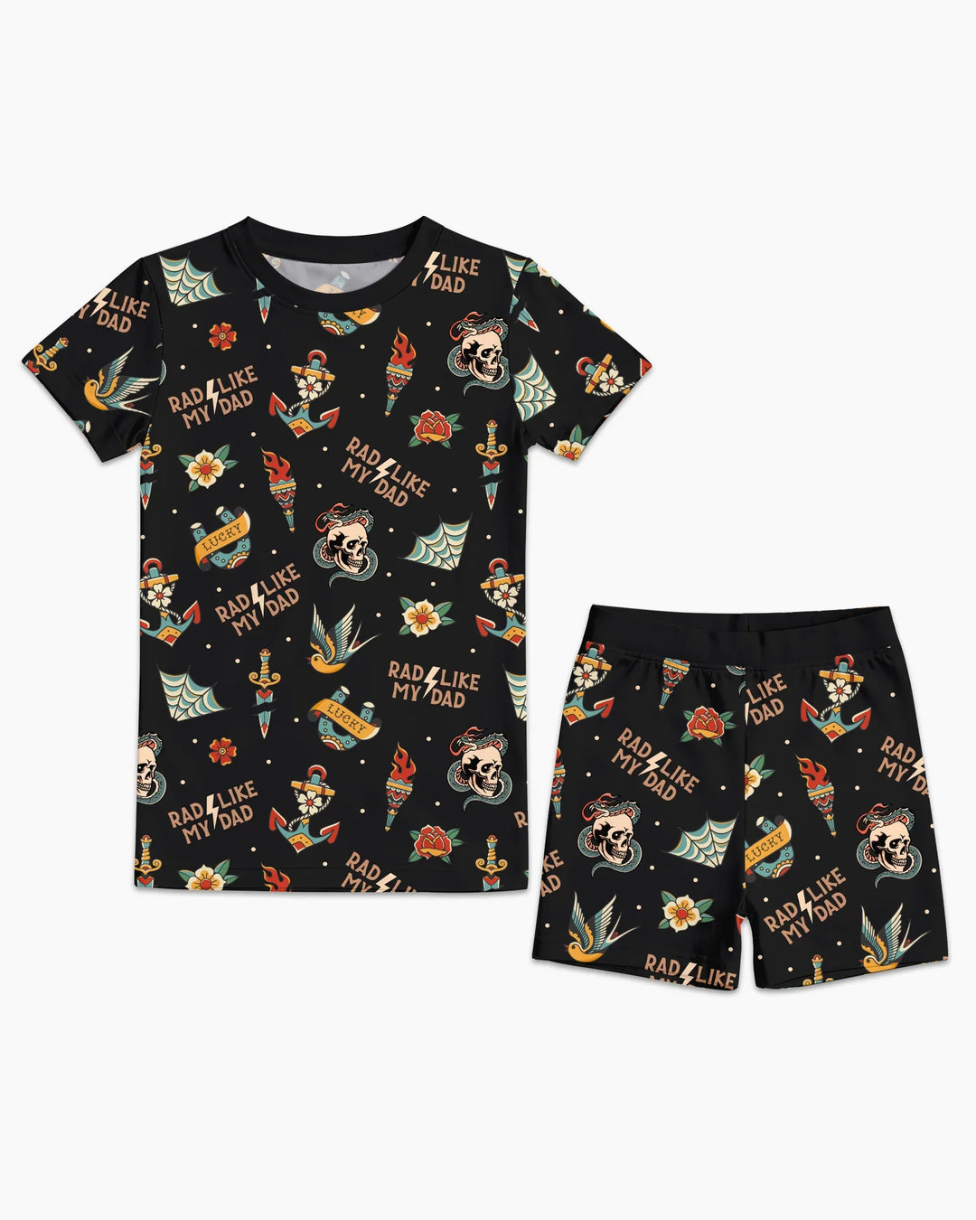 Conjunto de pijama de dos piezas de bambú a juego de manga corta y pantalón corto Rad Dad Society para padre e hijo