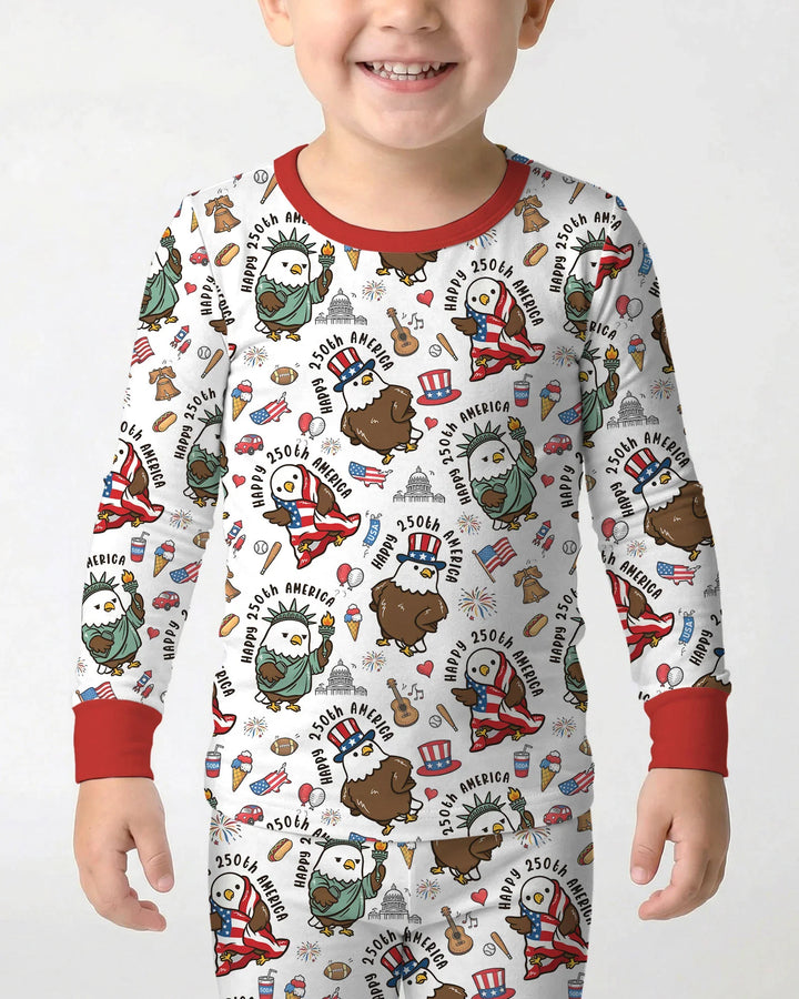 Zweiteiliges Langarm-Pyjama-Set mit Sommerfrüchten