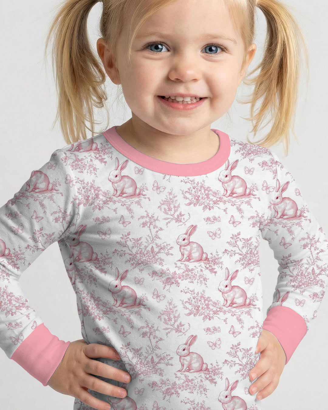 Easter Chinoiserie Toile de Jouy Two Piece Long Sleeve Pajama Set