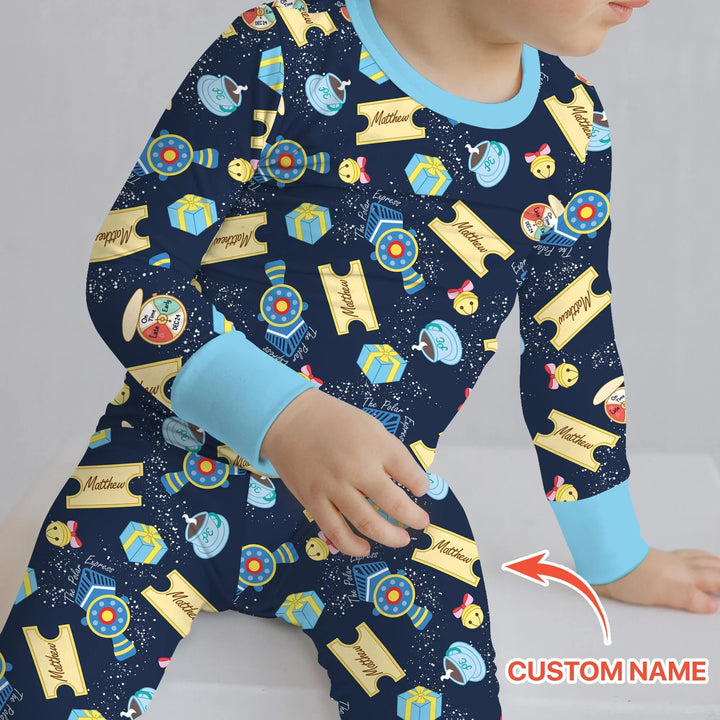 Express Train Christmas Two Piece Long Sleeve Pajama Set