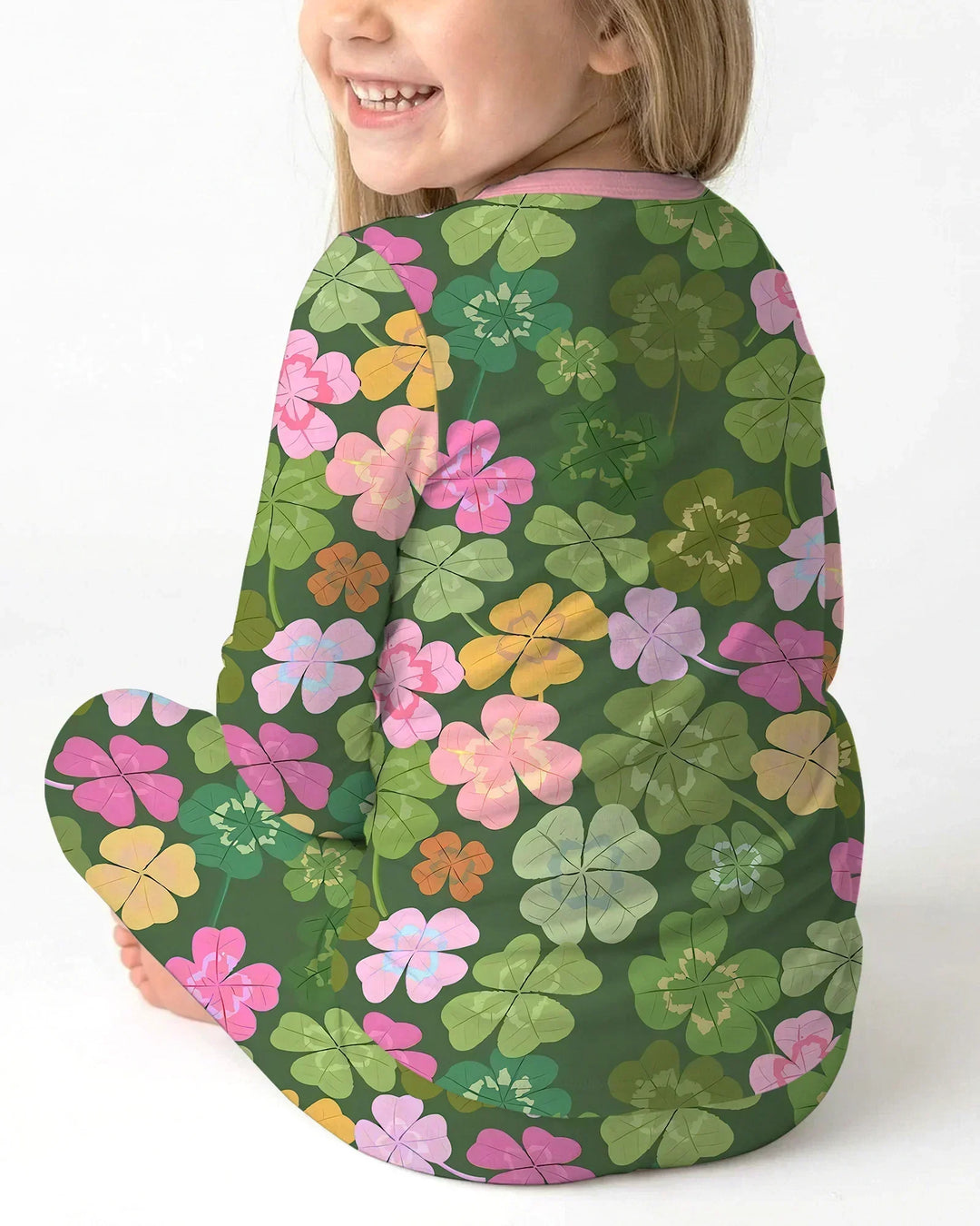 Lucky 4 Leaf Clover Two Piece Long Sleeve Pajama Set