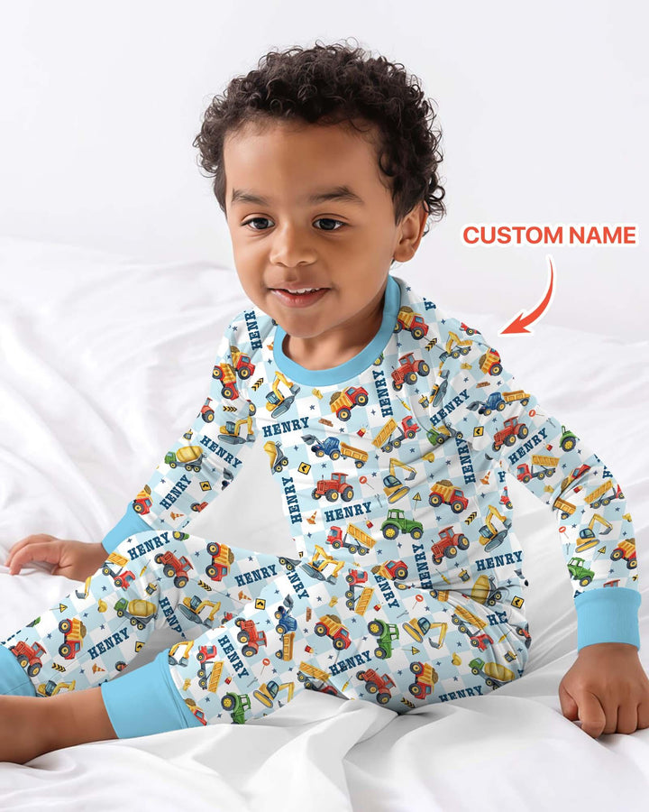 Zweiteiliges Langarm-Pyjama-Set mit Sommerfrüchten