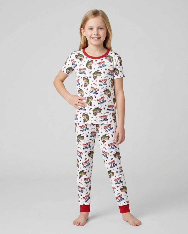 Hooked On Freedom Bamboo Two Piece Short Sleeve Pajama Set