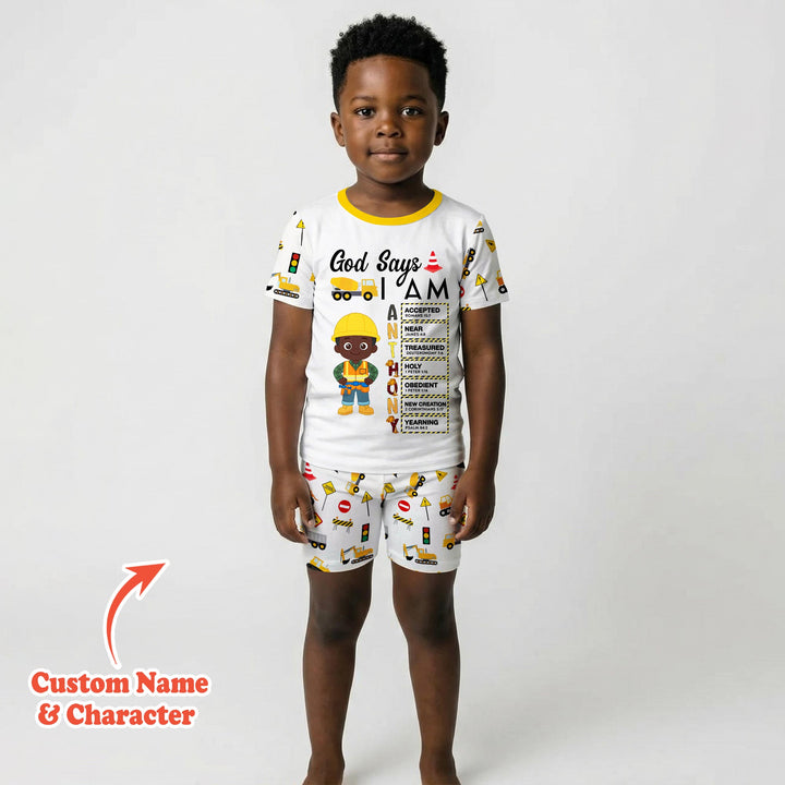 Zweiteiliges Pyjama-Set mit kurzen Ärmeln und Shorts im Sommer-Design