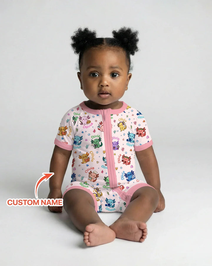 Custom Name Cute Hobby Axolotl Shorty Zippy