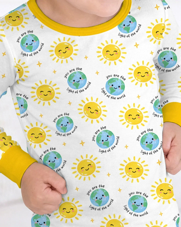 Matthew 5:14 Light of the World Bamboo Two Piece Long Sleeve Pajama Set