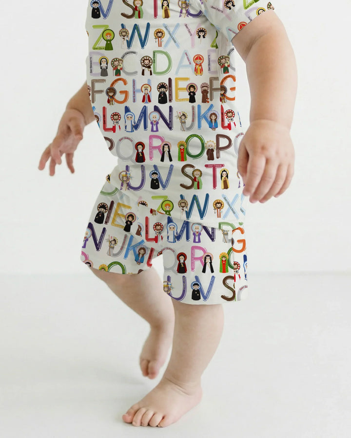 Saint ABCs Bamboo Two Piece Short Sleeve Shorts Pajama Set