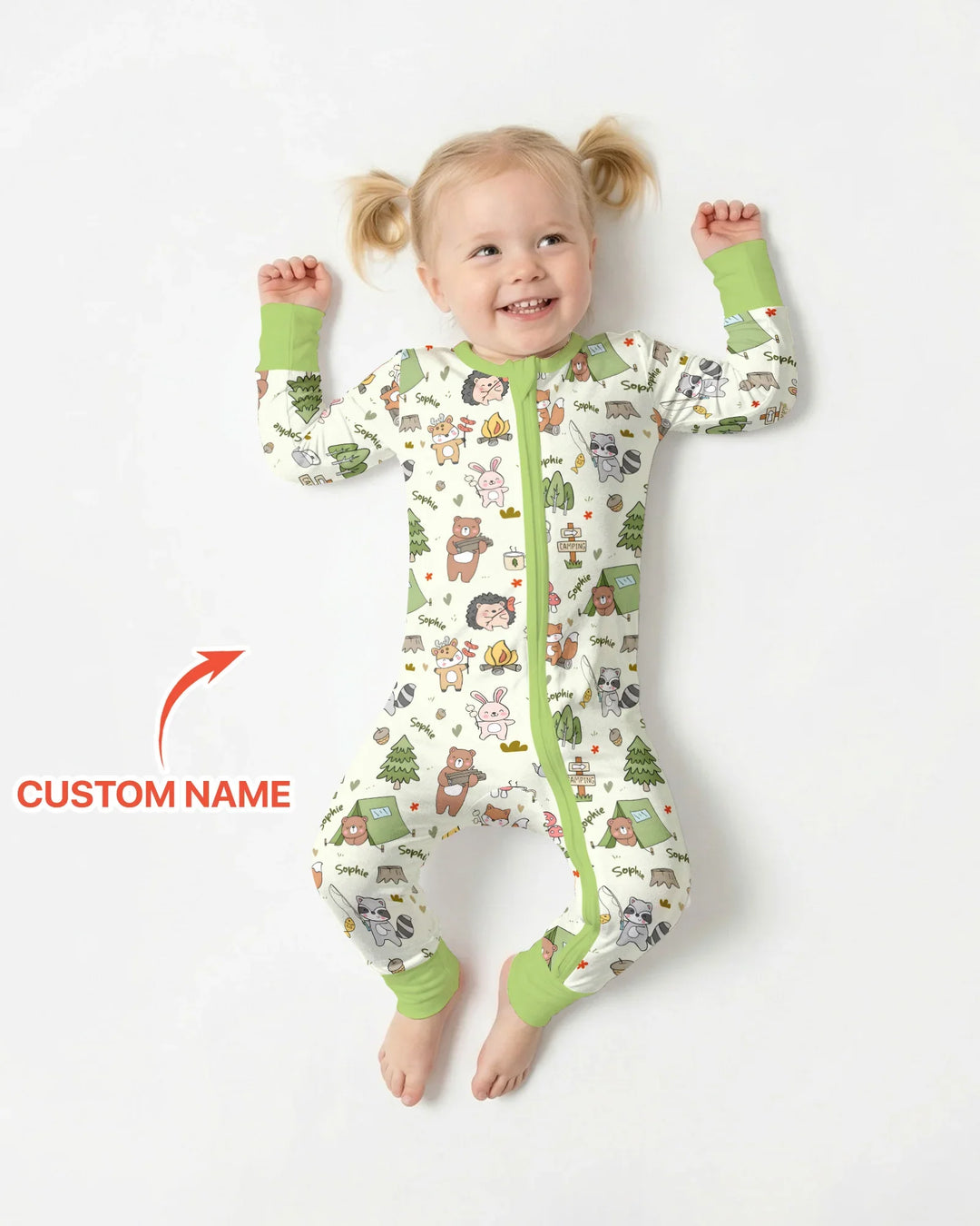Custom Name Little Camp Buddies Bamboo Convertible Zippy