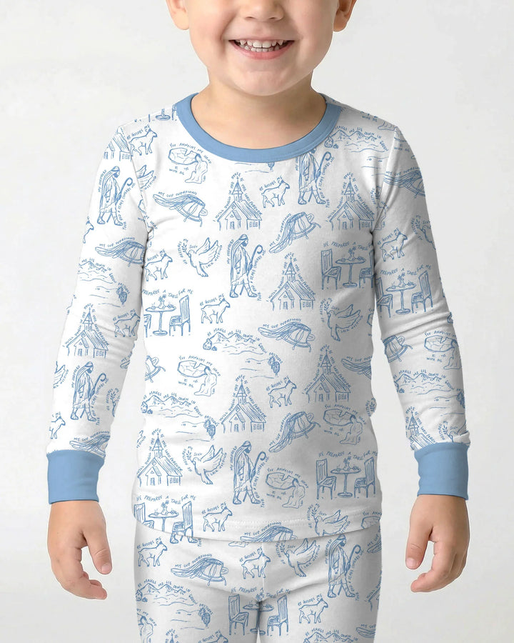 Zweiteiliges Langarm-Pyjama-Set mit Sommerfrüchten