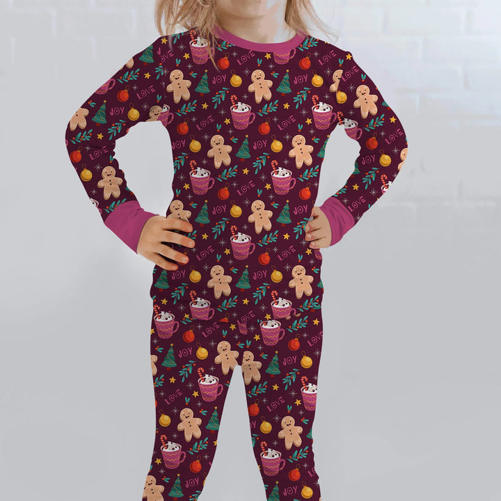 Christmas Ginger Bread Two Piece Pajama Set , Christmas Ginger Bread Two Piece Pajama Set - 12-18M