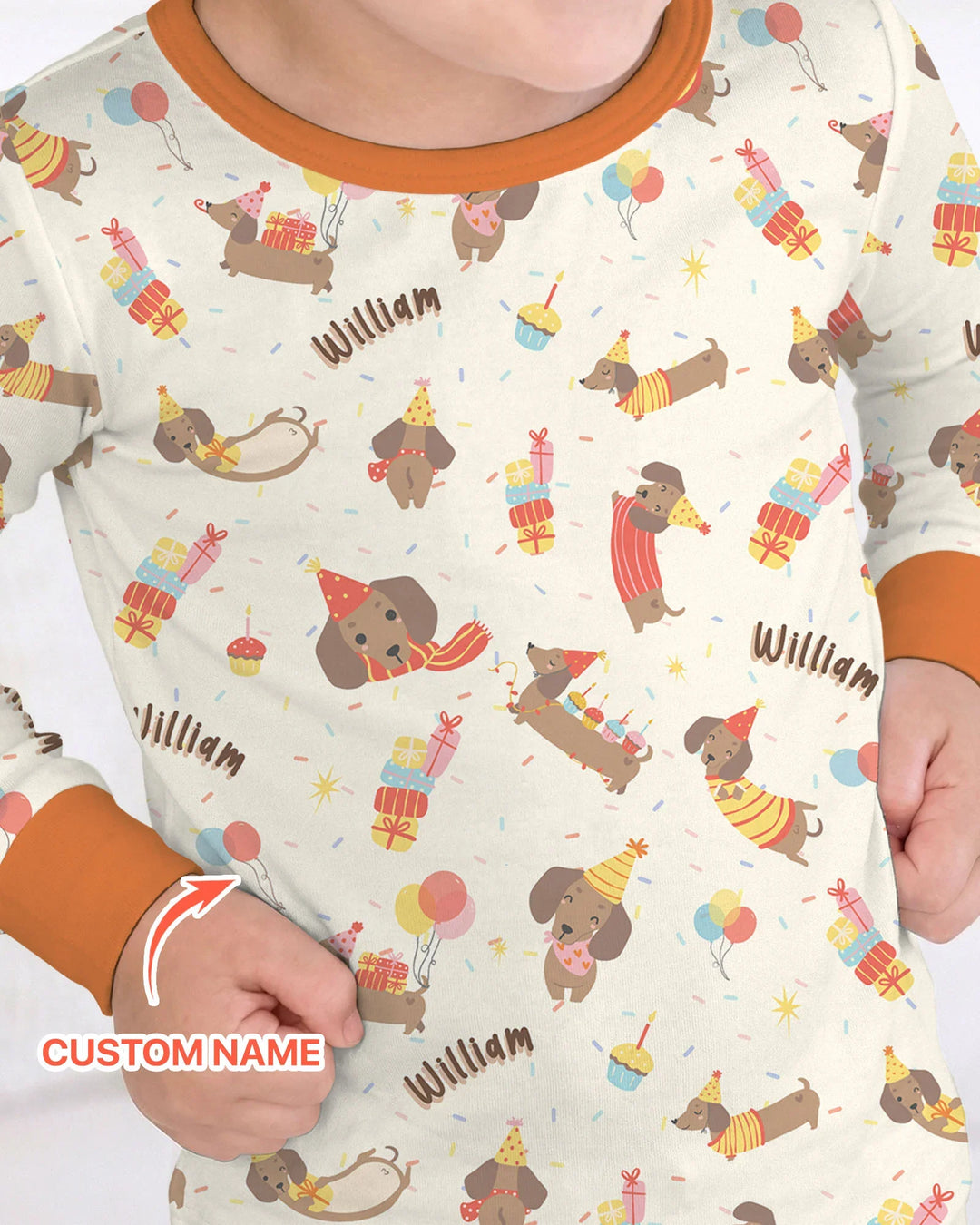 Dachshund Birthday Bamboo Two Piece Long Sleeve Pajama Set