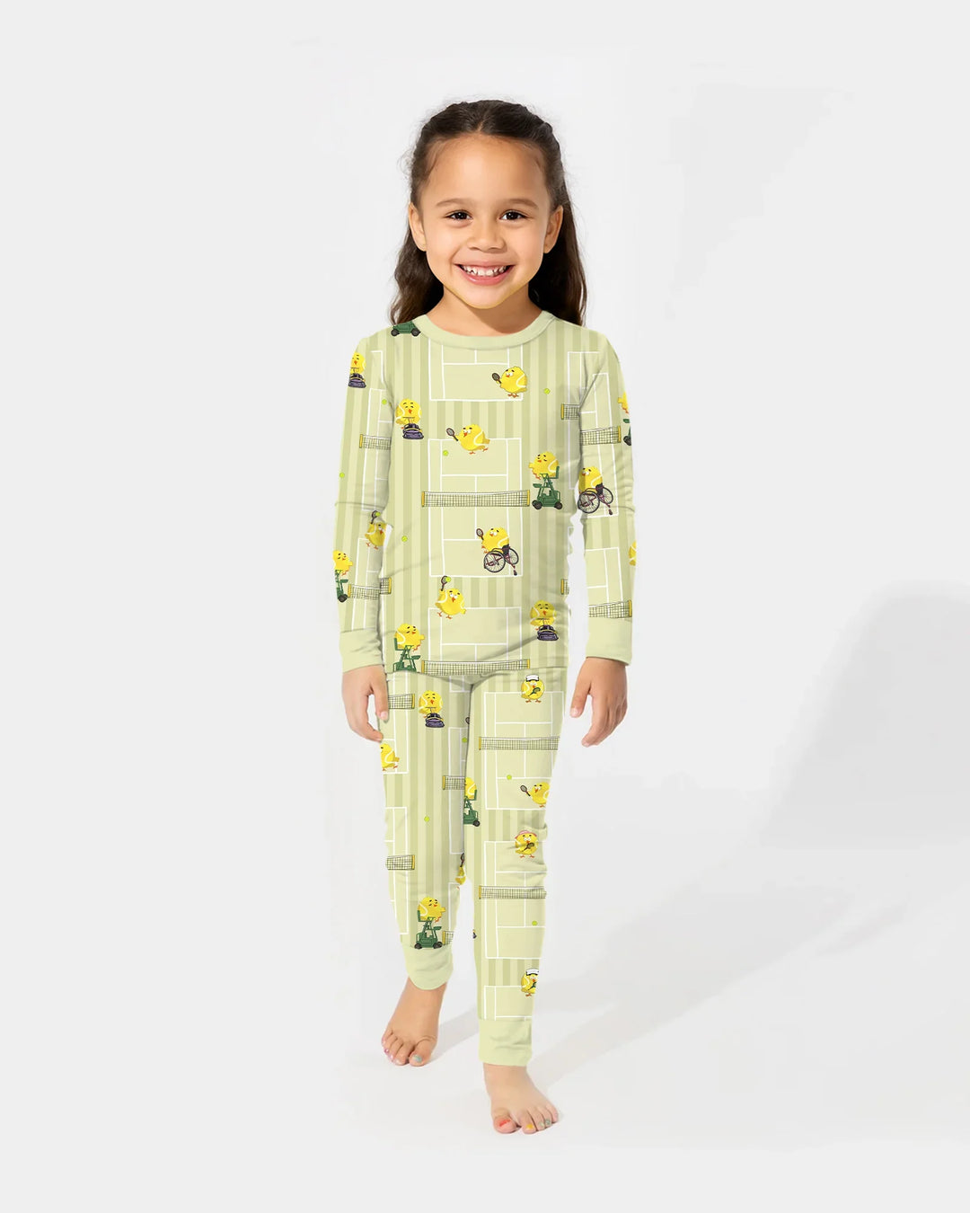 Tennis Bamboo Two Piece Long Sleeve Pajama Set