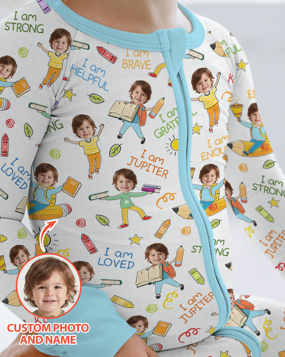 Gerippte Babykleidung mit individuellem Foto - Weich &amp; Skizzenhaft