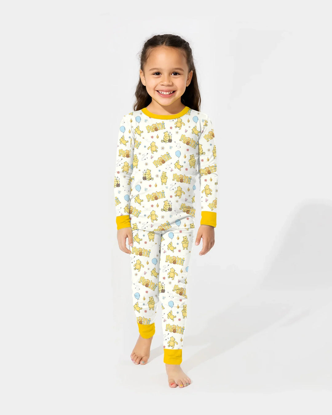 Conjunto de pijama de manga larga de dos piezas de bambú Mama & Mini Honey Bear