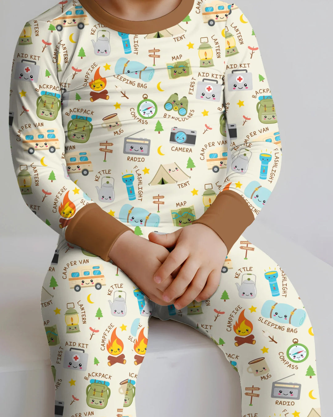 Little Camp Adventure Family Matching Two Piece Long Sleeve Pajama Set