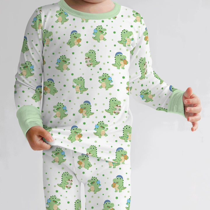 Zweiteiliges Langarm-Pyjama-Set mit Sommerfrüchten